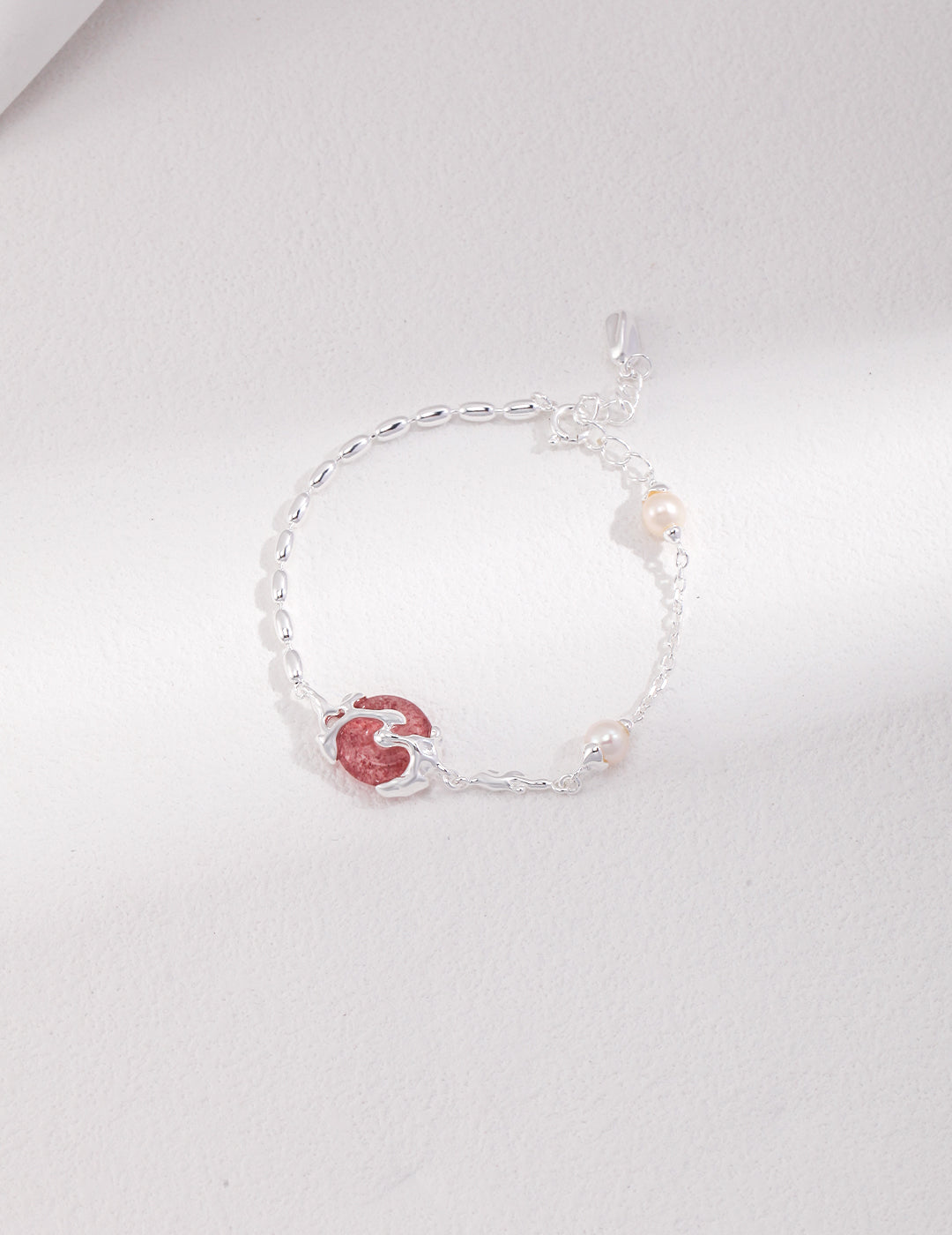 Erdbeer-/Rosenquarz-Armband