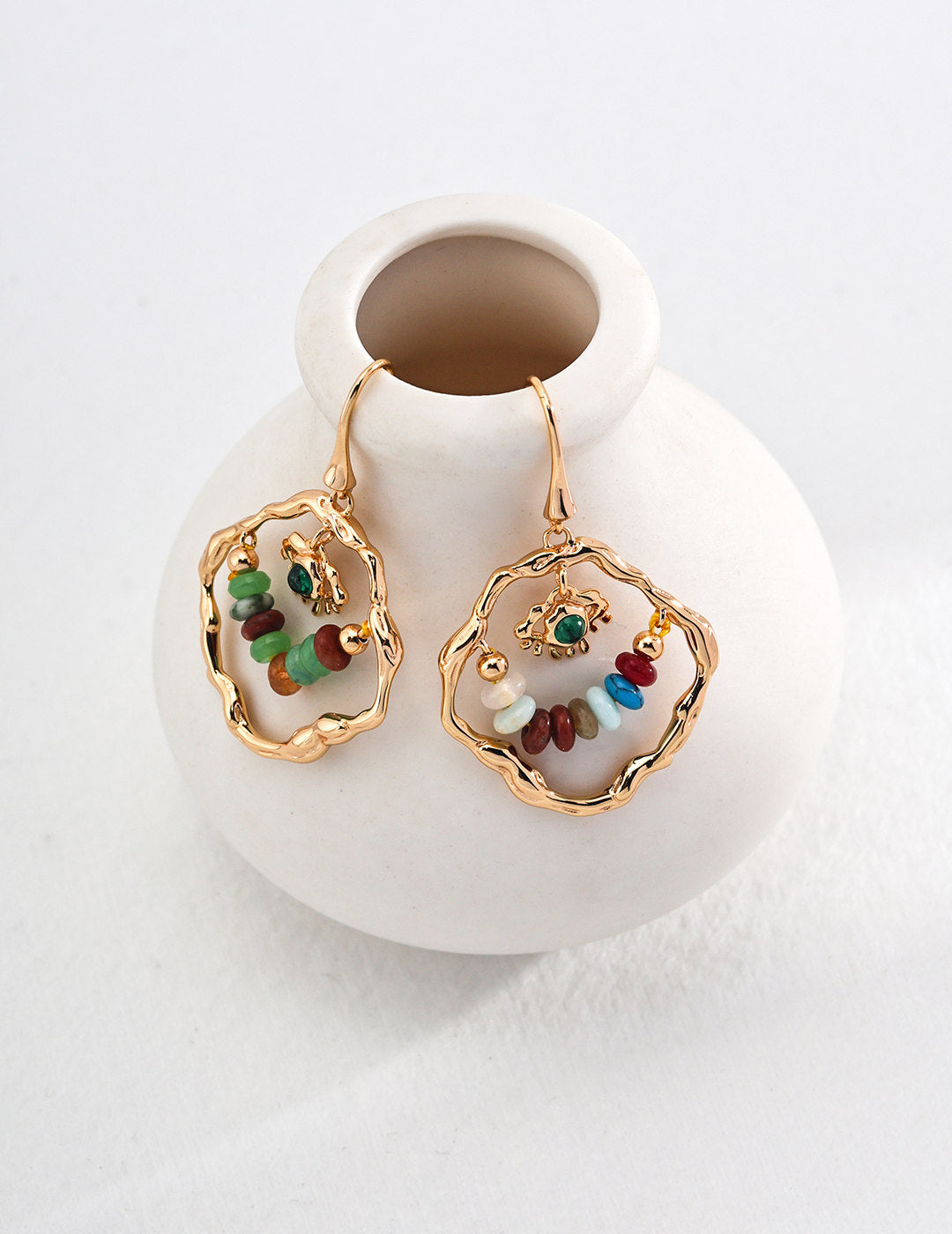 Sterling Silver Dopamine-Inspired Colorful Vintage Drop Earrings