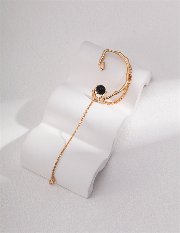 Boucles d'oreilles et manchettes d'oreilles en argent sterling et agate | Deux styles en un (vendus à l'unité)