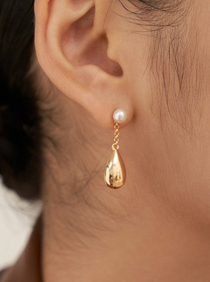 Boucles d'oreilles goutte d'eau en argent sterling S925 avec perle naturelle