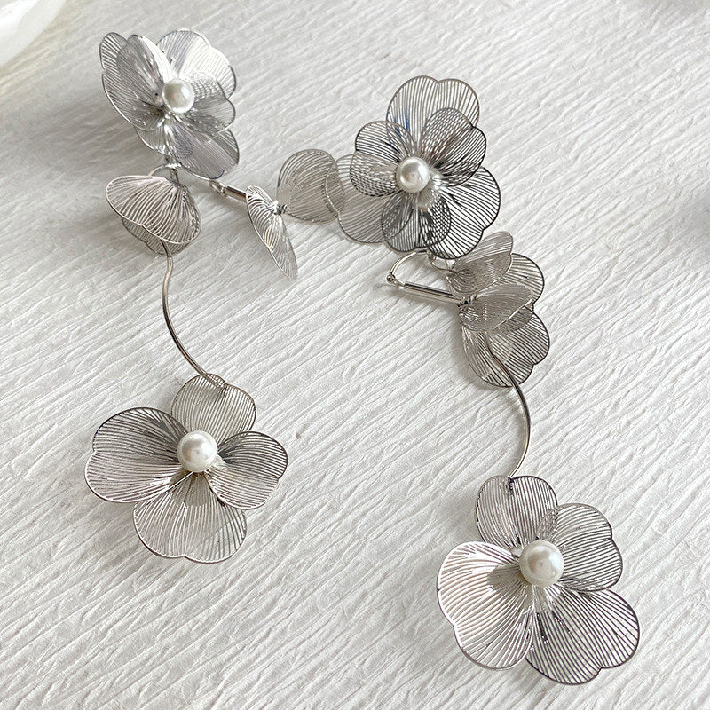 Camellia Pearl Drop Earrings