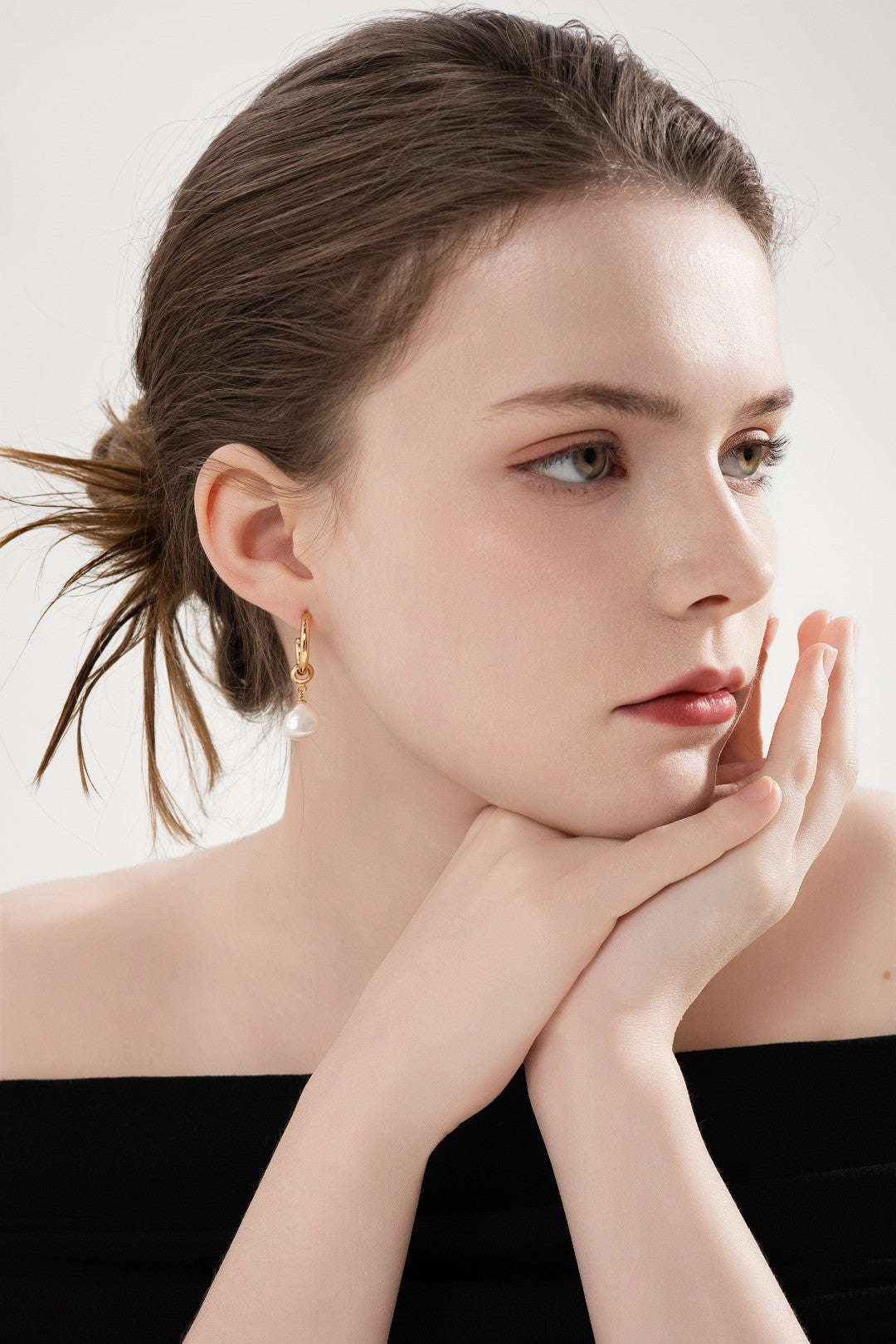 Twisted Rope Hoop Earrings with Natural Pearl – 925 Sterling Silver