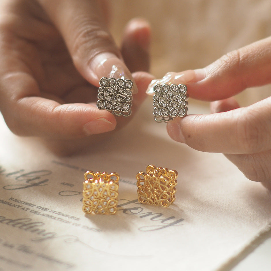 Vintage Gold /Silver Tone Spiral Stud Earrings for Dailywear/Date