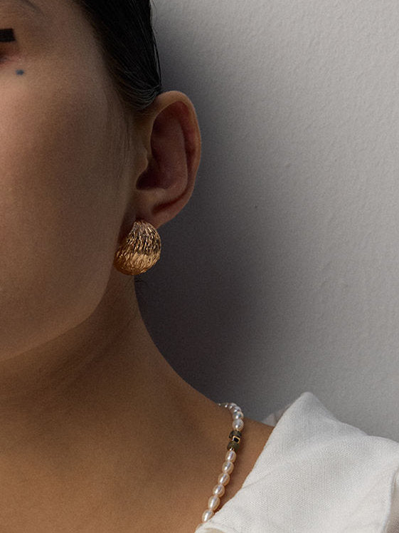 Vintage Inspired Textured Stud Earrings – 925 Sterling Silver