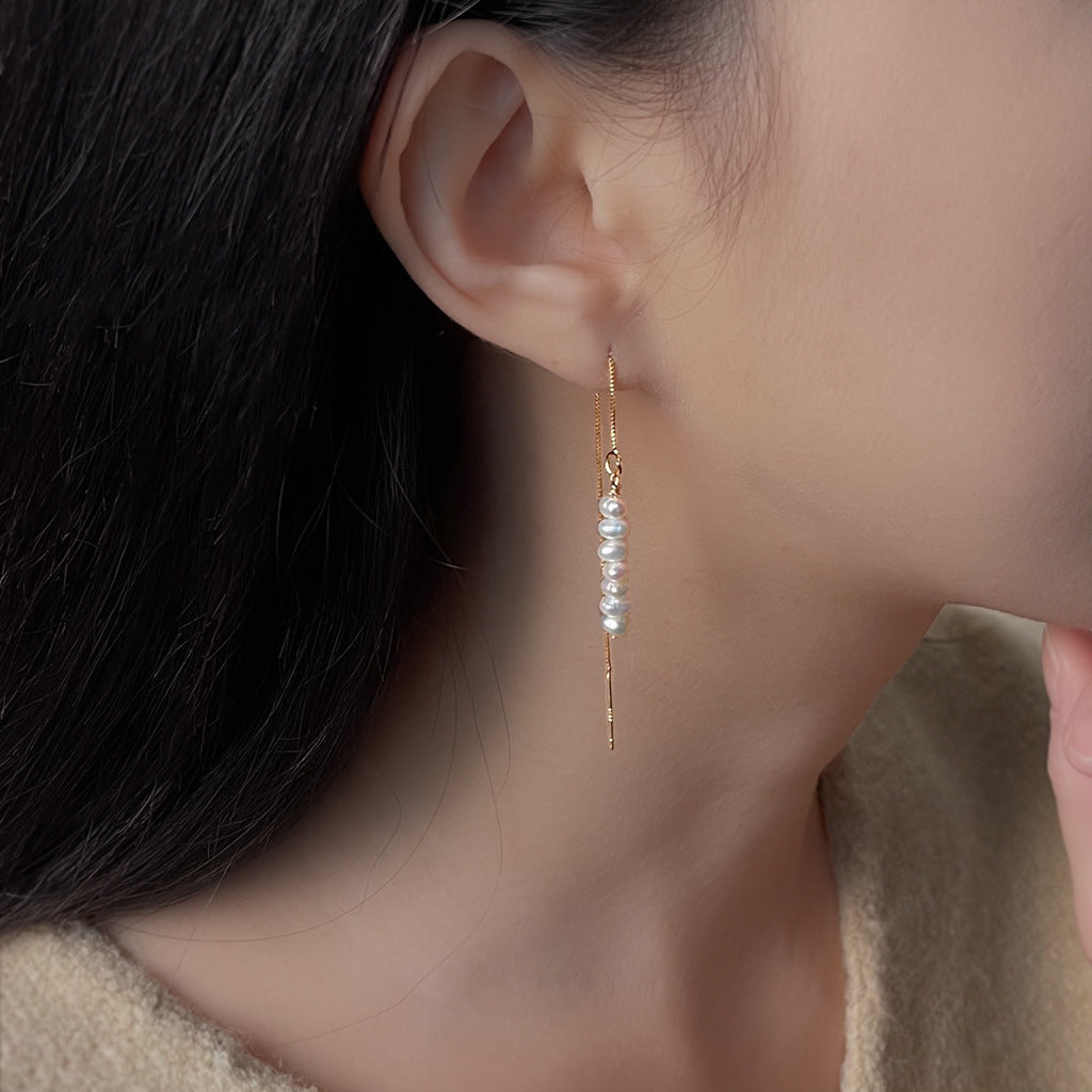 Baroque Stick Pearl Earrings – Unique Freshwater Pearls for Dailywear/Wedding Jewelry