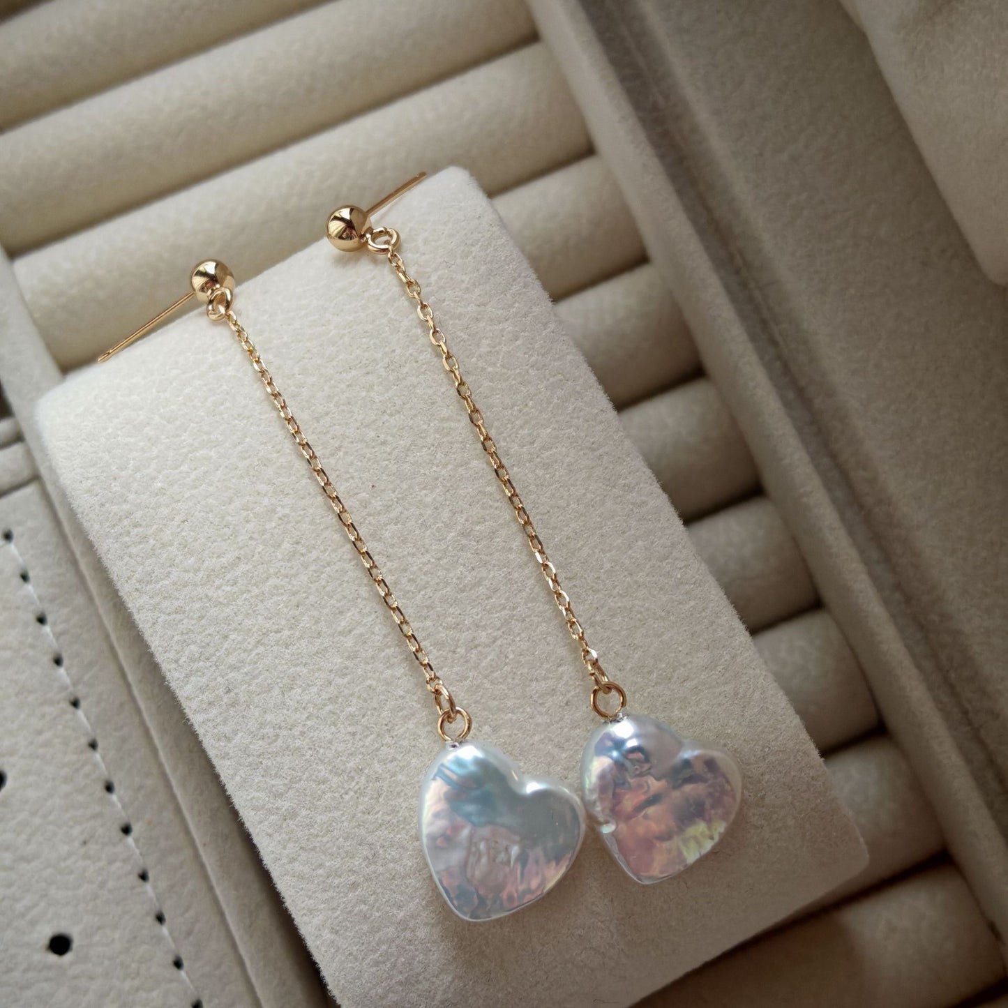 Baroque Heart-shaped Pearl Drop Earrings