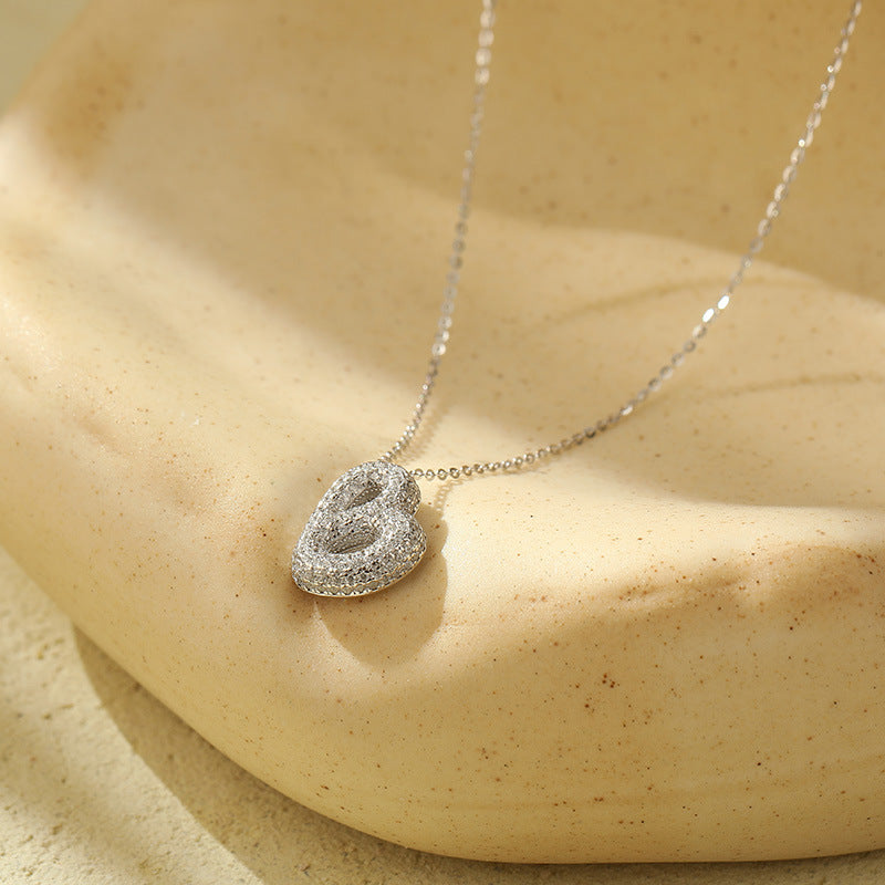 Letter Bubble Necklace in White Gold Plated