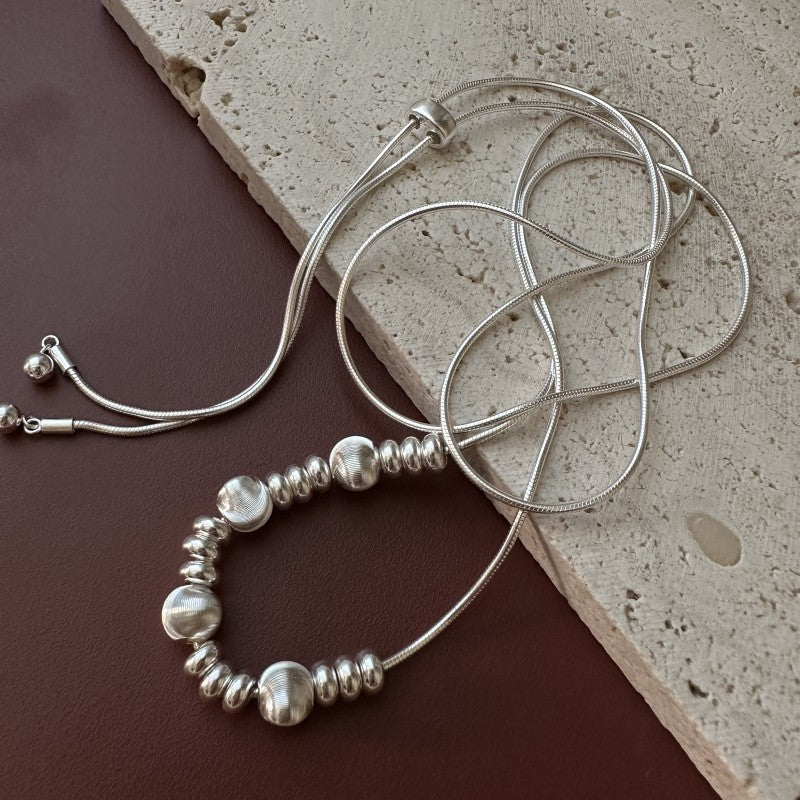 S925 Silver Starry Sky Multi-Wear Pull-Through Snake Chain Necklace Sweater Necklace