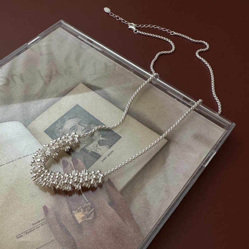 S925 Silver Vintage Zircon Necklace – Chunky Fashionable Choker
