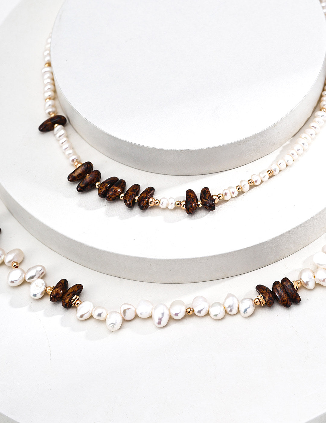 Rice Pearl & Czech Glass Necklace