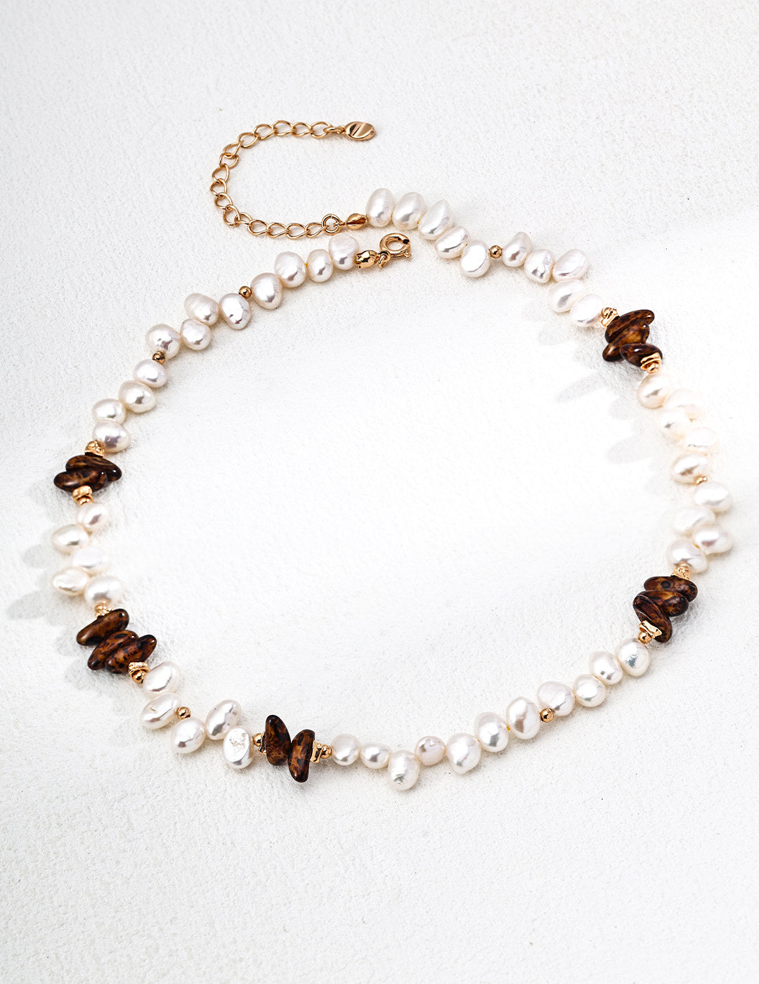Rice Pearl & Czech Glass Necklace
