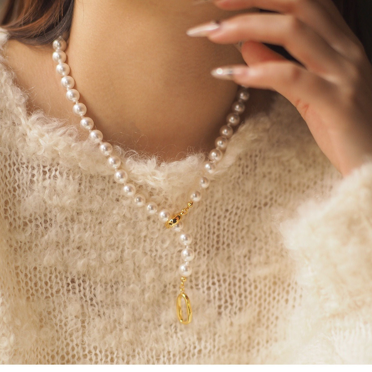 Elegant Pearl Necklace – Gold-Plated Luxury Style