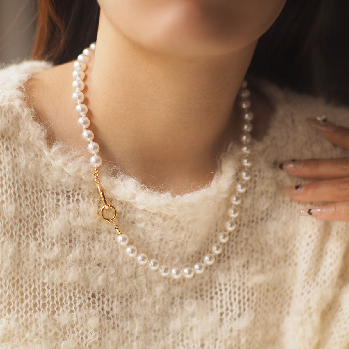 Elegant Pearl Necklace – Gold-Plated Luxury Style