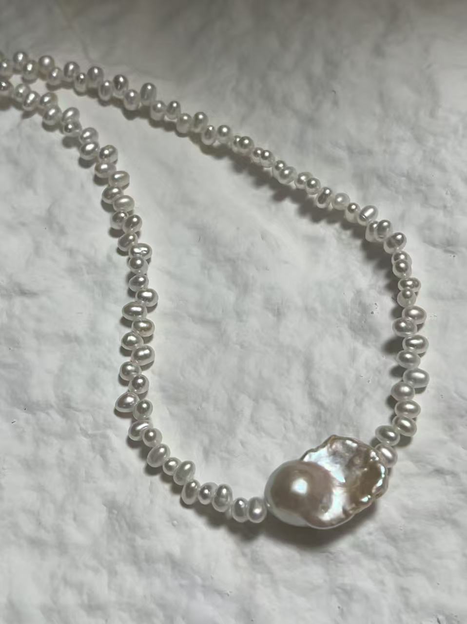 Freshwater Baroque Pearl Beaded Necklace/Choker