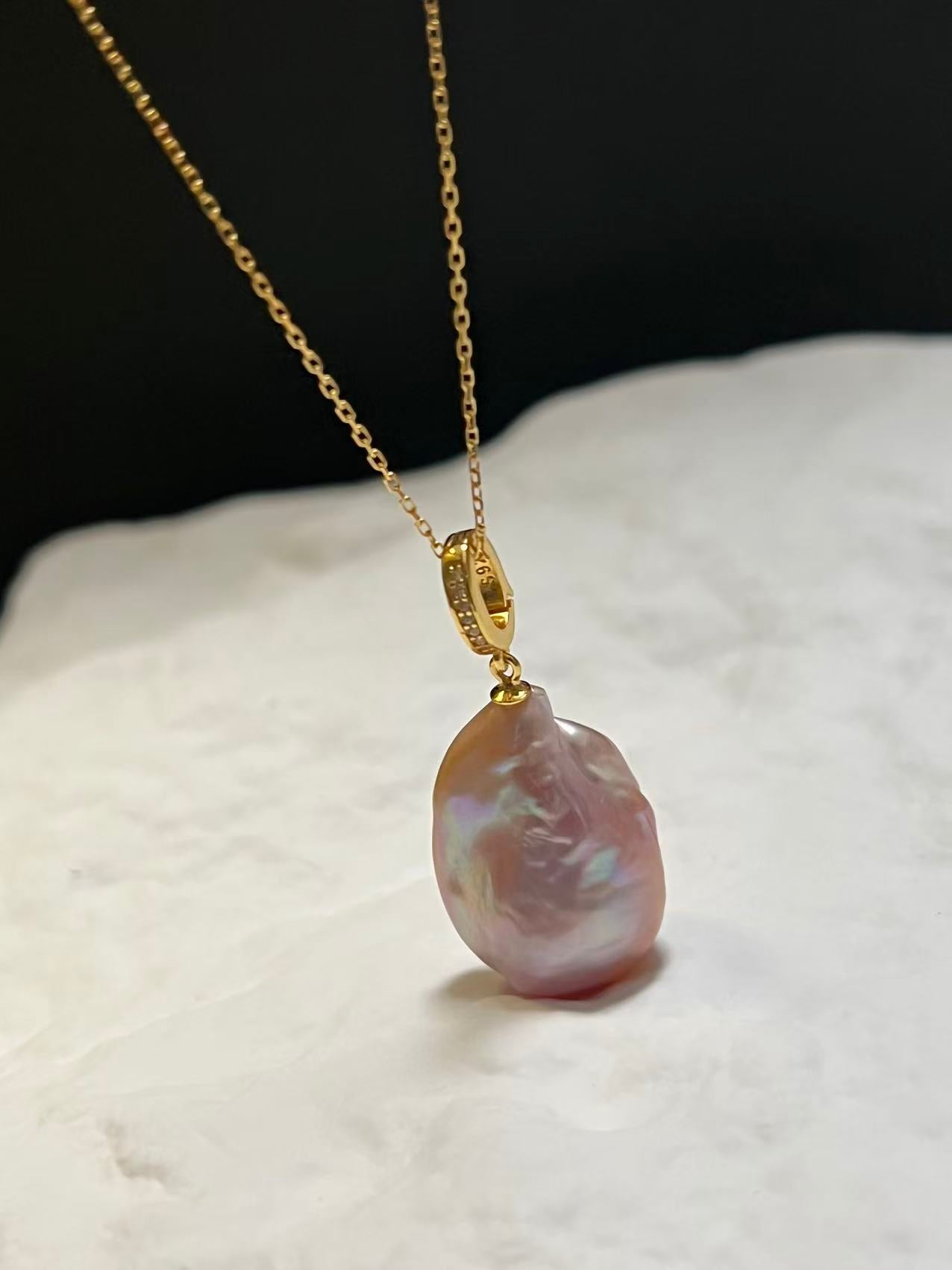 Freshwater Purple Baroque Pearl Necklace