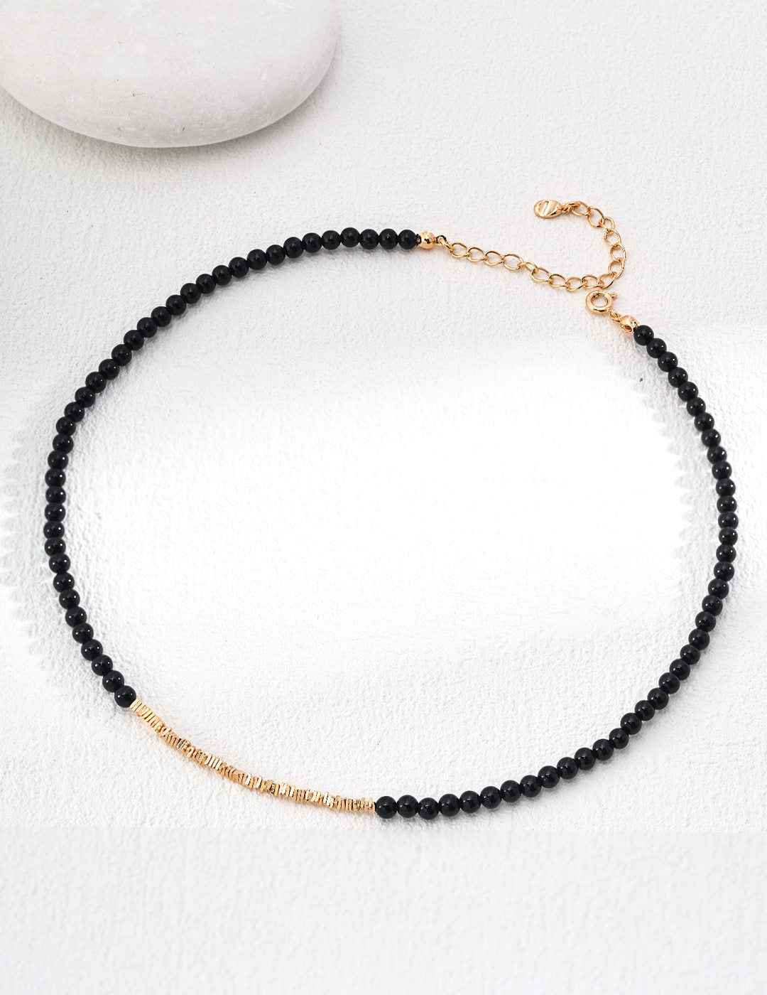 Minimalist Black Onyx Necklace – 925 Sterling Silver