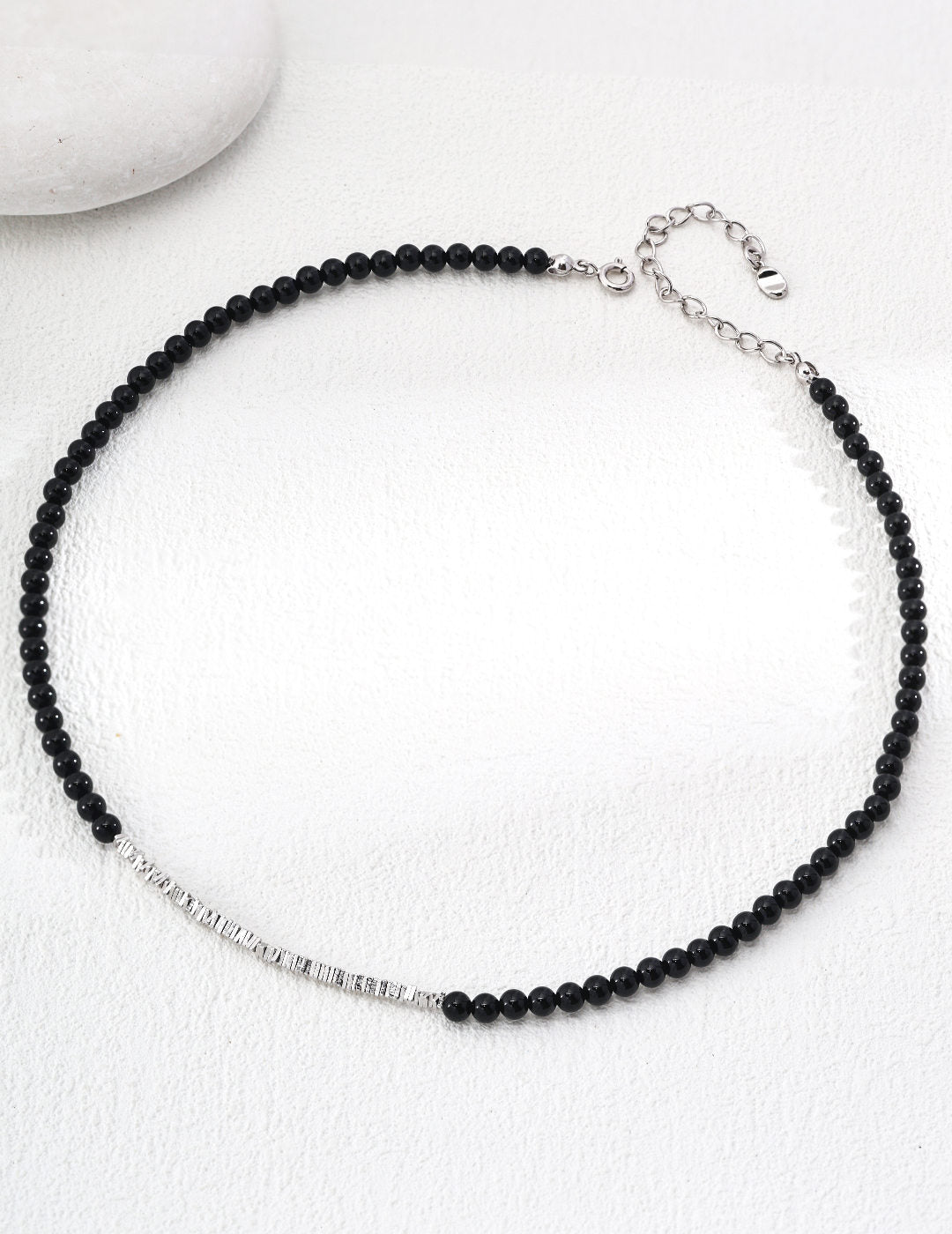 Minimalist Black Onyx Necklace – 925 Sterling Silver