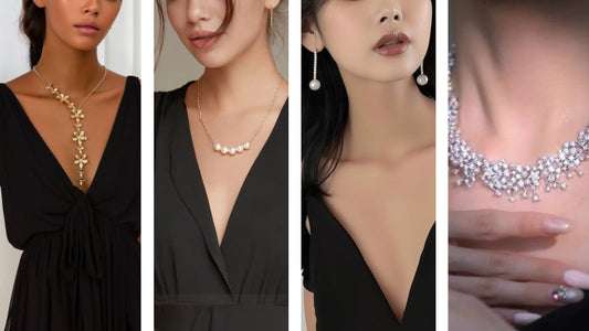 Gorgeous Jewellery to Match Black V-Neck Gowns