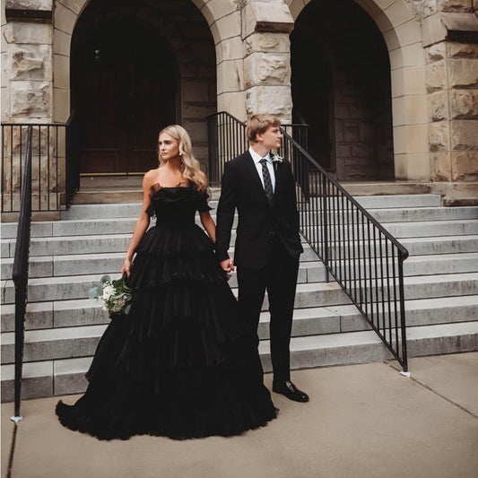 Here Comes the Bling: How to Accessorize Black Wedding Dresses
