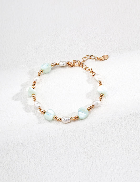Minimalist Irregular Shell Pearl Bracelet – S925