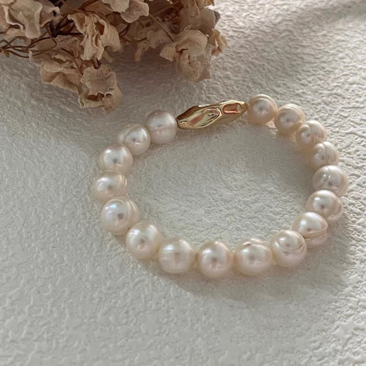Twisted Natural Freshwater Pearl Bracelet for Gift
