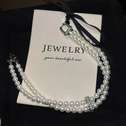 Natural Double-line Natural Beaded Pearl Bracelet ｜4-5mm Pearls