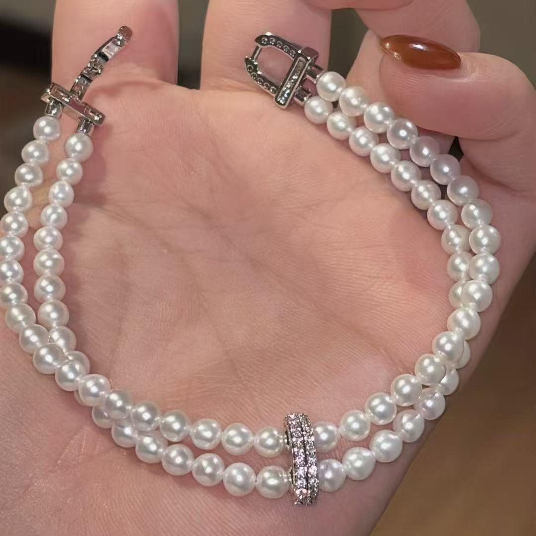 Natural Double-line Pearl Bracelet