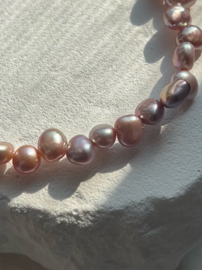 freshwater purple rice baroque pearl bracelet