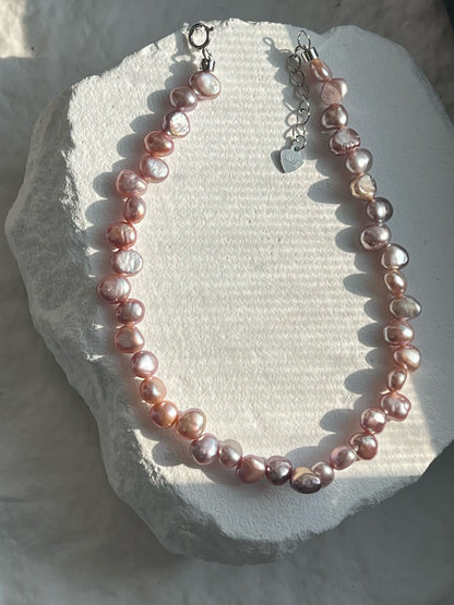 Freshwater Rice Baroque Purple Pearl Large Bracelet