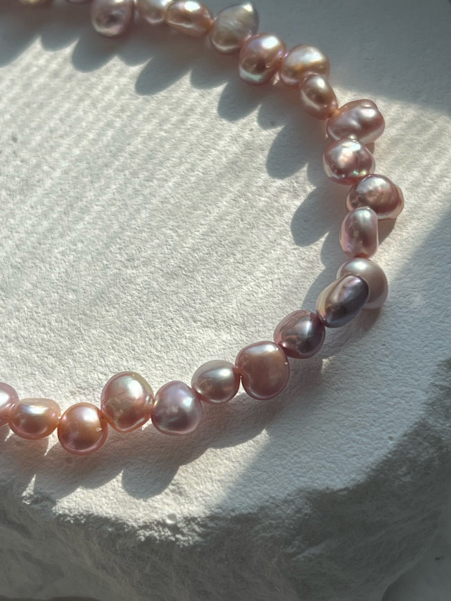 Freshwater Rice Baroque Purple Pearl Large Bracelet