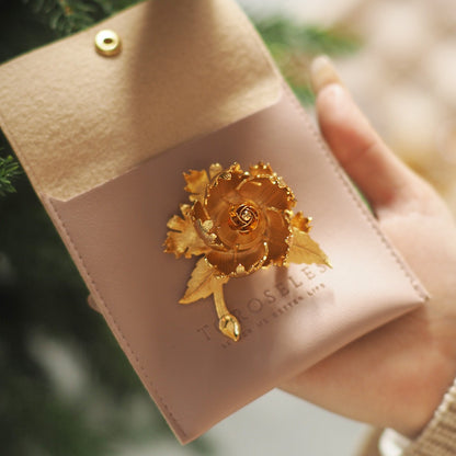 Vintage Gold Flower Brooch – Mechanical Opening Design, Electroplated Finish