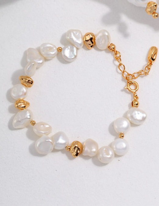 Pearl Drop Earrings & Necklace & Bracelet