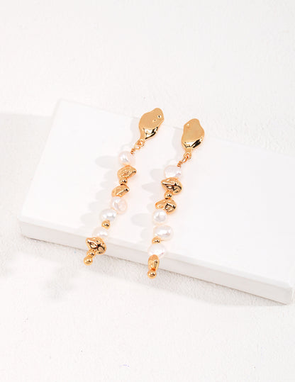 Pearl Drop Earrings & Necklace & Bracelet