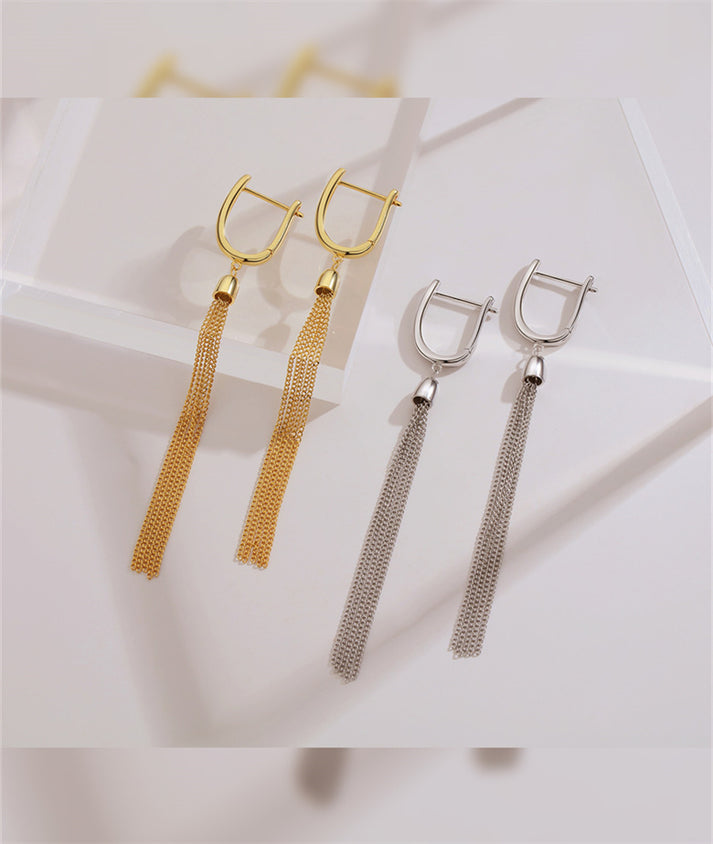 gold or silver tassel earrings