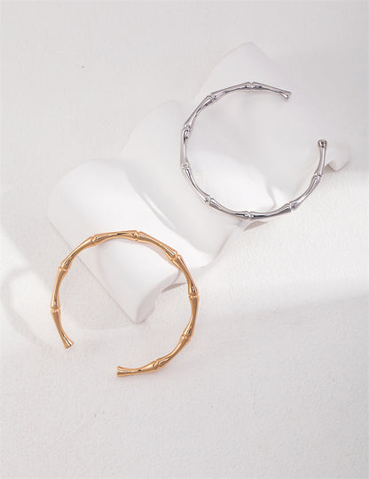 Elegantes Gold/Silber Bambus Armband/Armreif