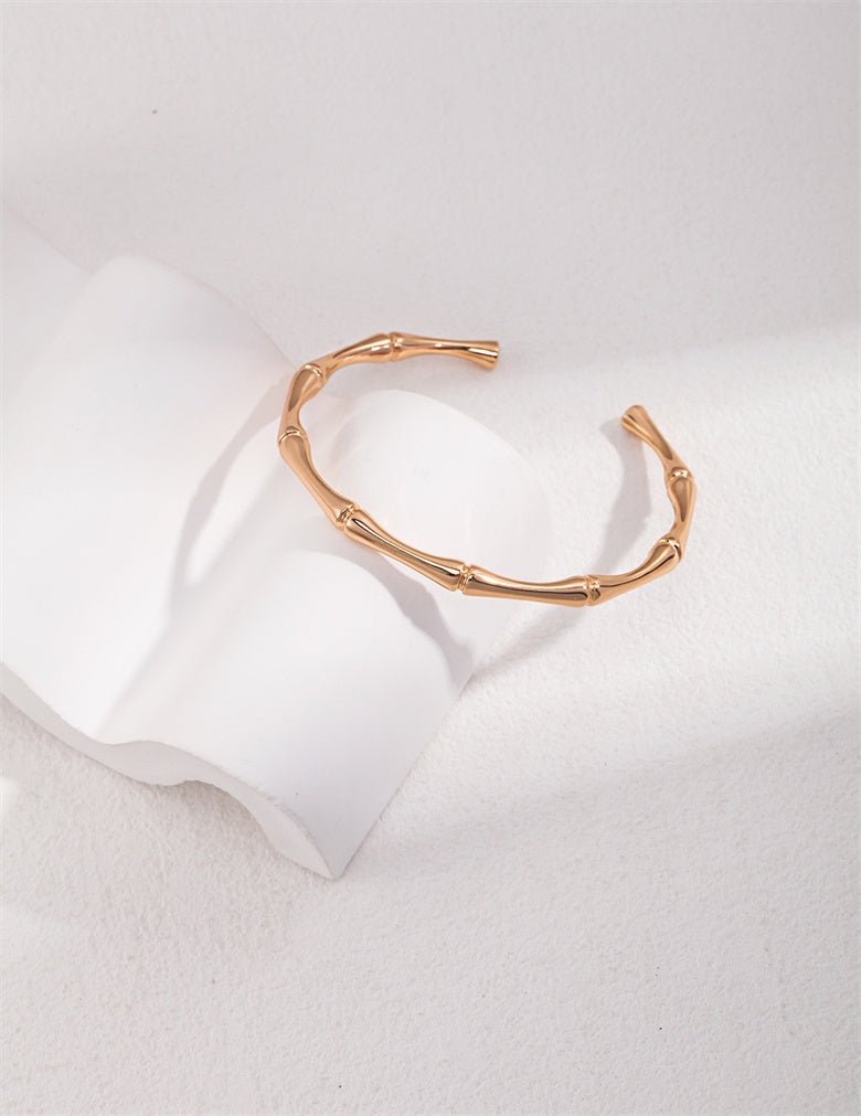 Elegantes Gold/Silber Bambus Armband/Armreif