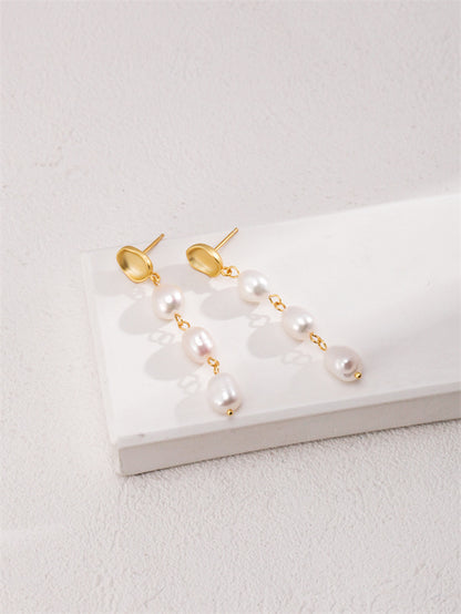 Baroque Pearl Drop Earrings – S925 Sterling Silver | Stylish & Versatile Design