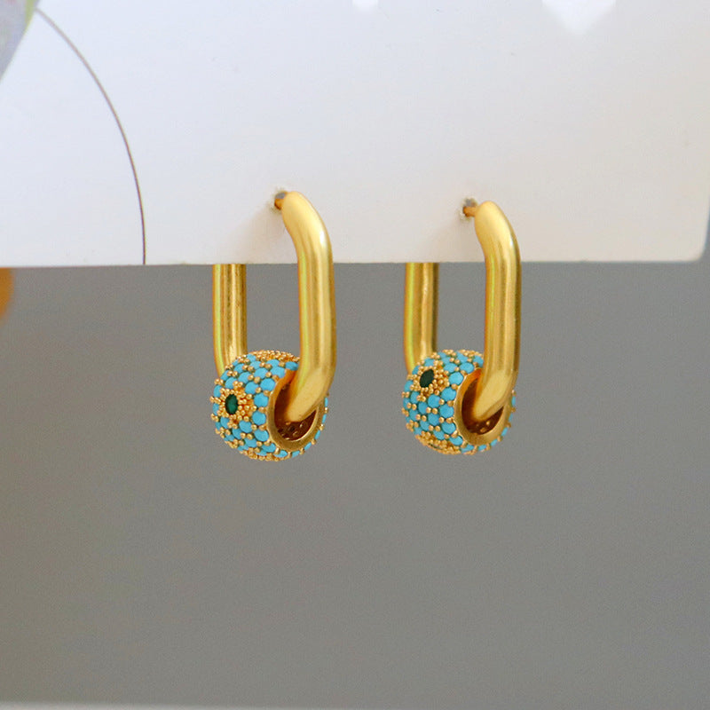 Turquoise Wheel Drop Earrings