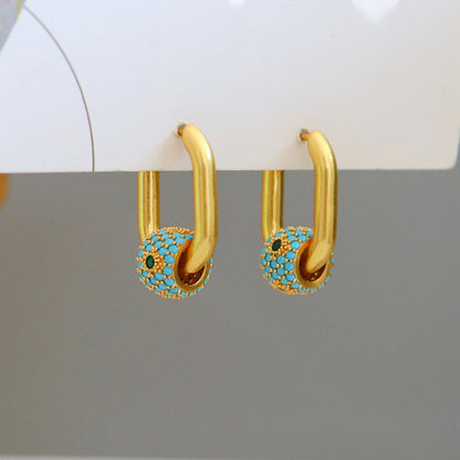Turquoise Wheel Drop Earrings