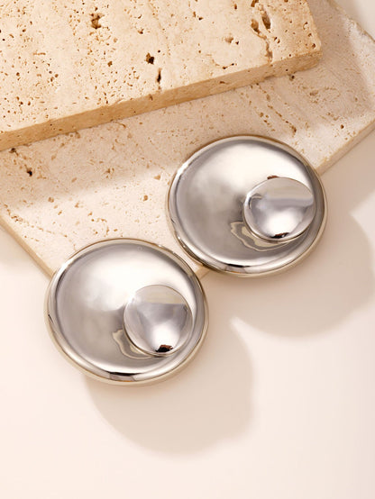 Bold Stainless Steel Swirl Hoop Earrings – Detachable Design
