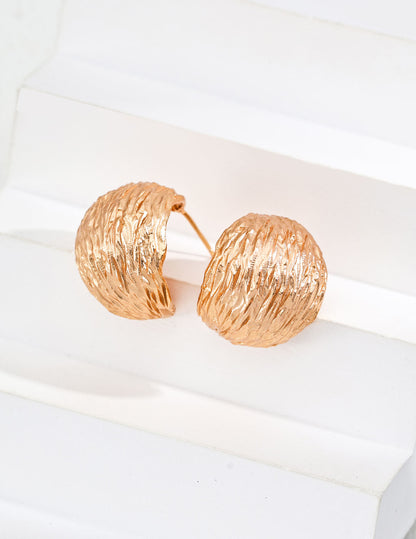 Vintage Inspired Textured Stud Earrings – 925 Sterling Silver