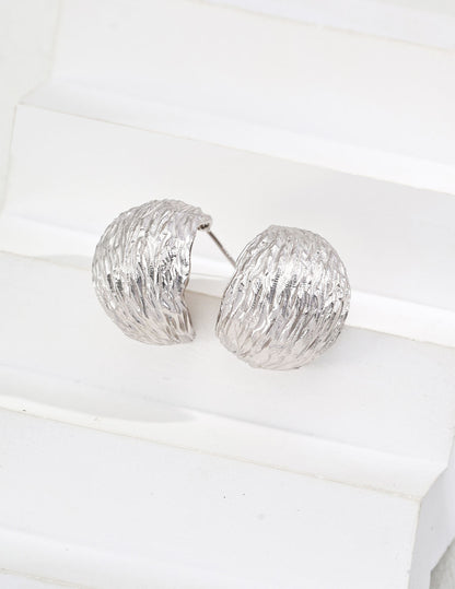 Vintage Inspired Textured Stud Earrings – 925 Sterling Silver
