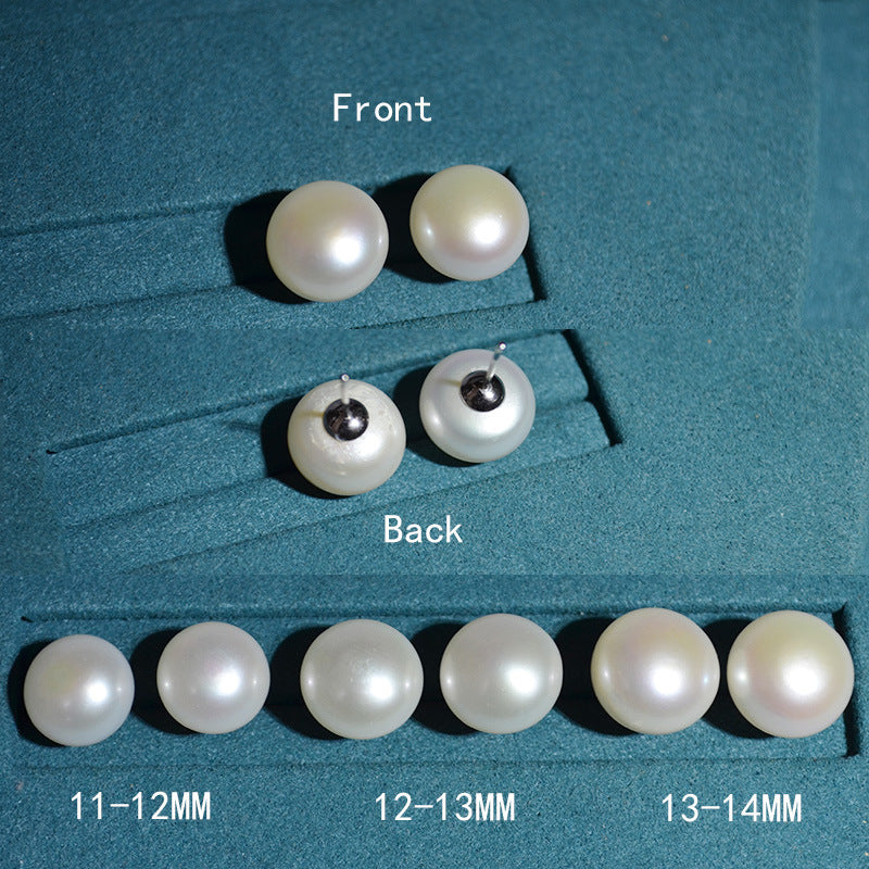 Freshwater Button Pearl Stud Earrings – Classic Design