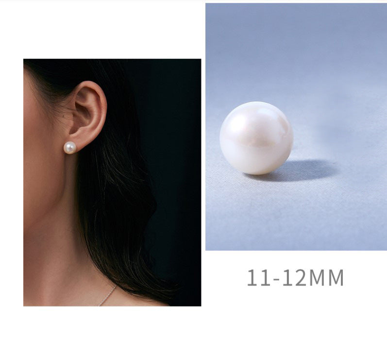 Freshwater Button Pearl Stud Earrings – Classic Design