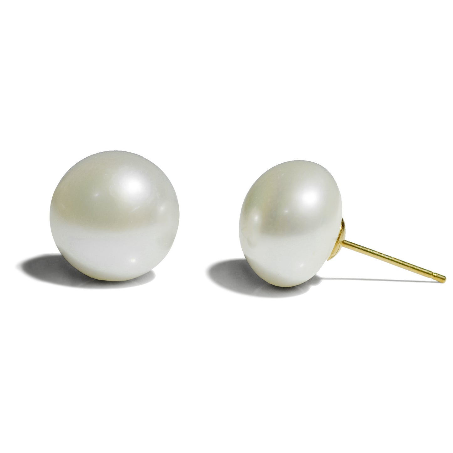 Freshwater Button Pearl Stud Earrings – Classic Design
