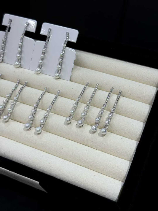 Akoya Pearl Long Drop Earrings