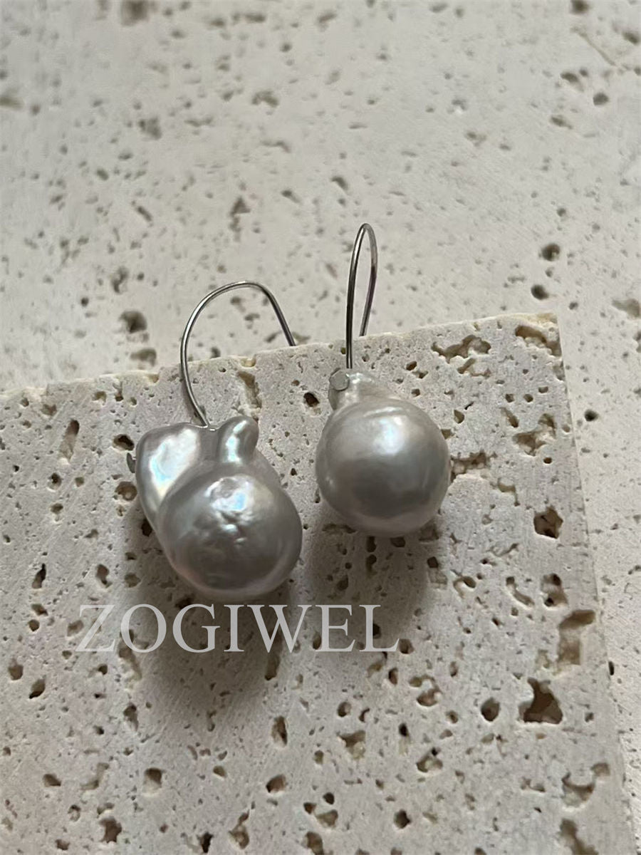 Big Baroque Pearl Drop Earrings