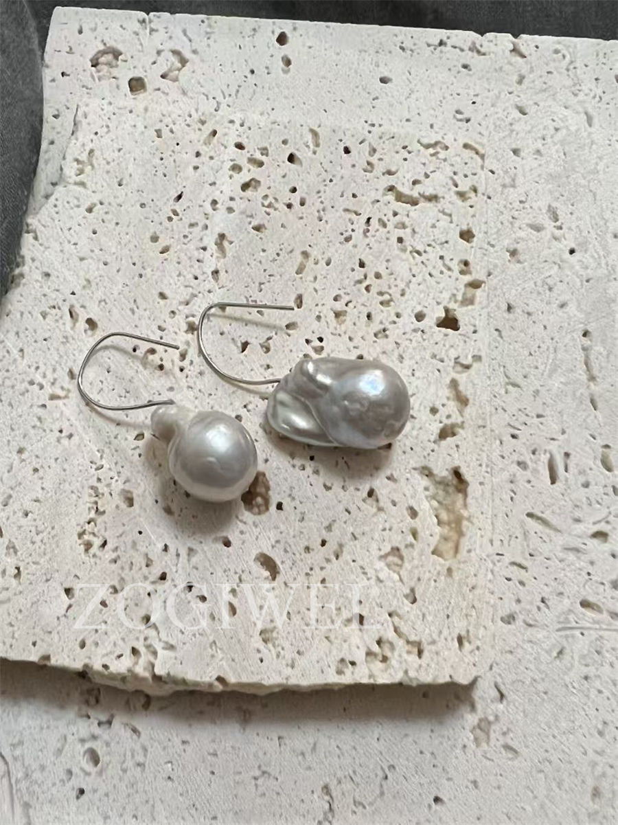 Big Baroque Pearl Drop Earrings