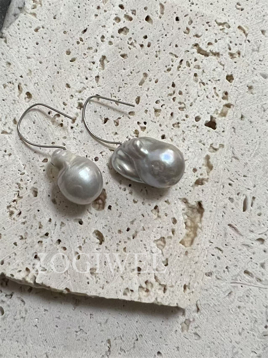 Big Baroque Pearl Drop Earrings