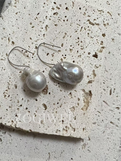 Big Baroque Pearl Drop Earrings